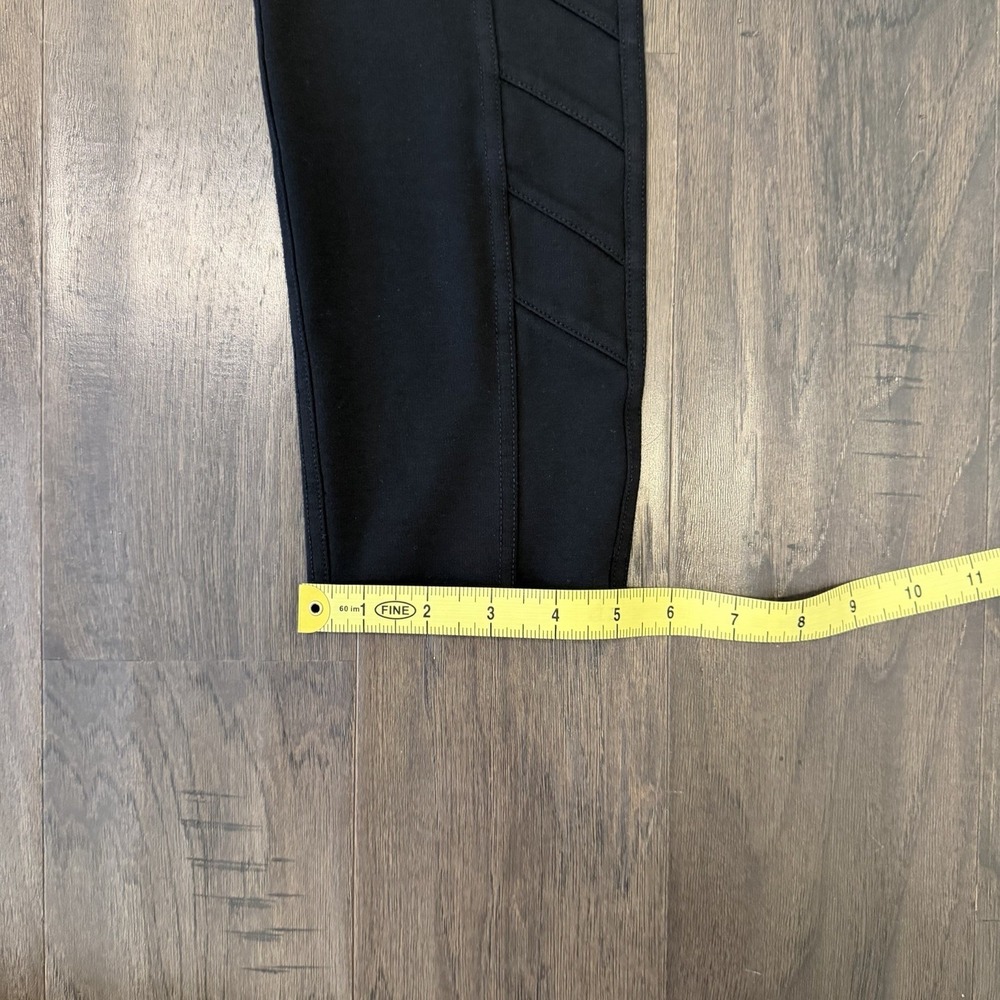 Athleta Ponte Moto Black Pants S8 Slim Fit Zip Pocket Stretch Active Travel - Picture 14 of 16